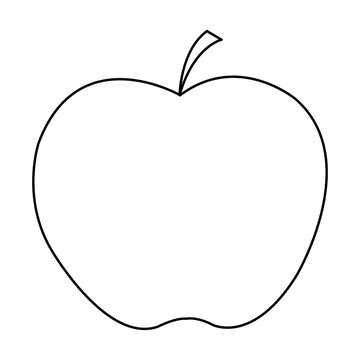 Illustration vector graphic of isolated apple outline on a white background. Perfect to use for coloring page.