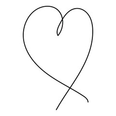 Love symbol. heart line icon, outline vector logo illustration, Isolated heart on a white background