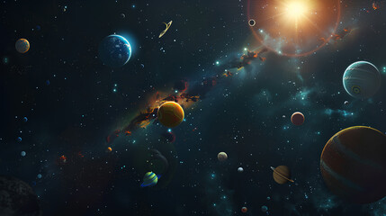 Naklejka premium planets in outer space