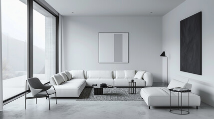 white modern living room iterior