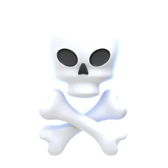 3d icon Skull and Crossbones, 3d illustration, 3d element, 3d rendering.