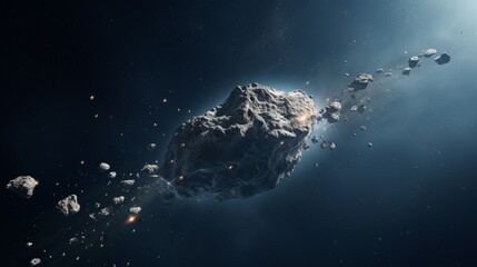 asteroids in space.