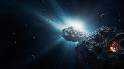 asteroids in space.