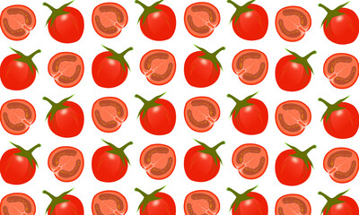 seamless pattern with red tomato isolated 	

