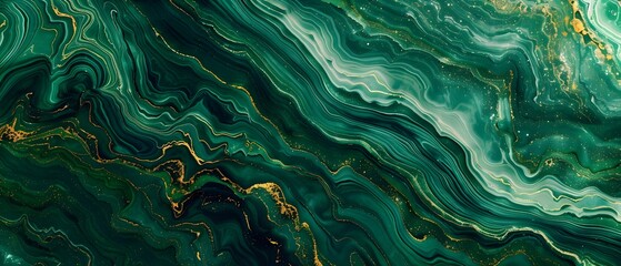 Abstract green marble texture background with smooth wavy lines, elegant and modern design for a presentation or banner, high resolution. 