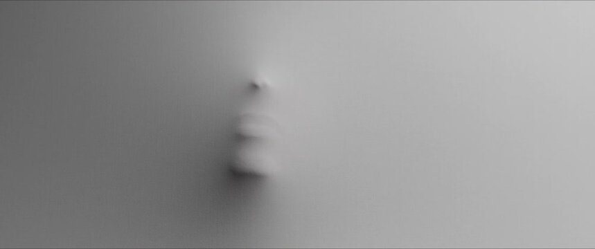 The shape of the woman's skinny chin extrudes from the wall 