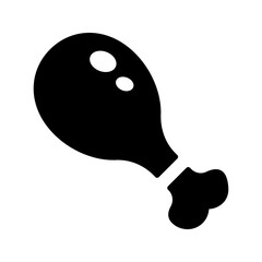 Сhicken leg icon design template. Fried or grilled thigh logo background. Simple drumstick concept for picnic, bbq, cafe, stall. Vector street fast food