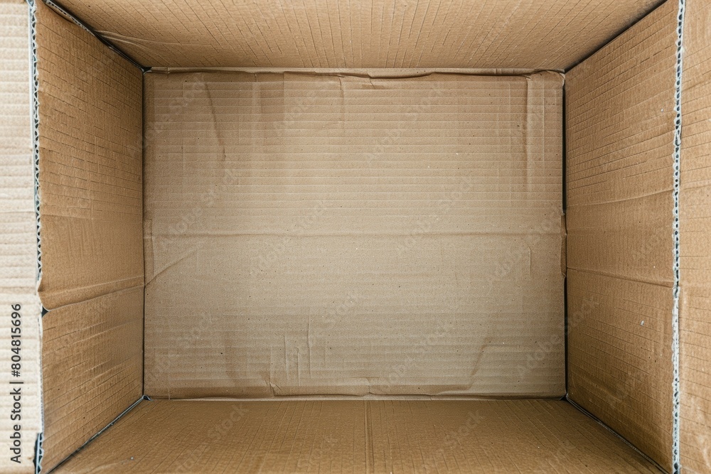 Poster a cardboard box is empty and has no contents.
