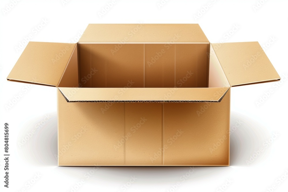 Aufkleber a cardboard box is open and empty