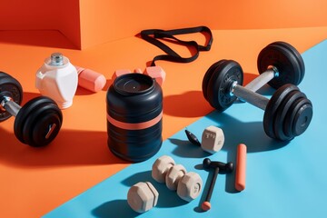 showcasing a protein container fitness