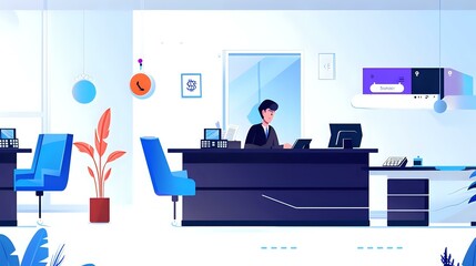 Bank Teller's Role: Engaging Illustration of Interacting with Customers