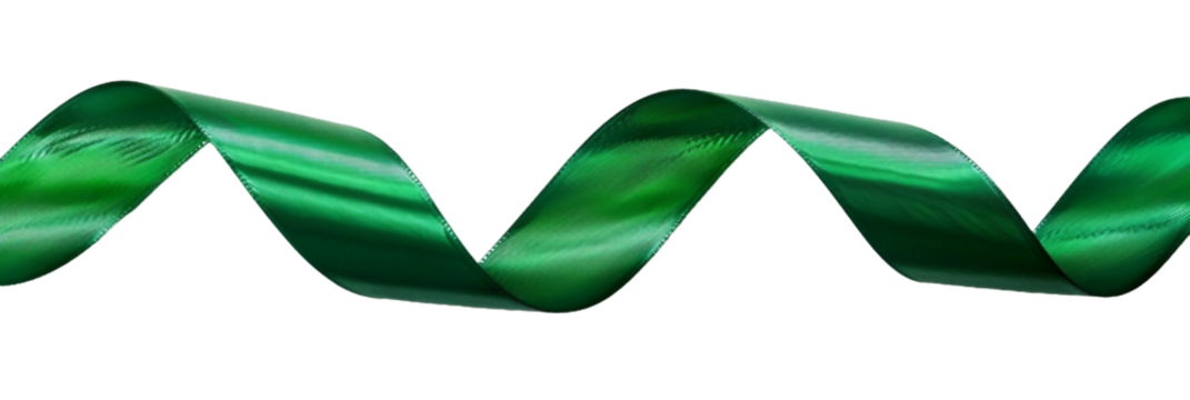 Green ribbon, PNG image