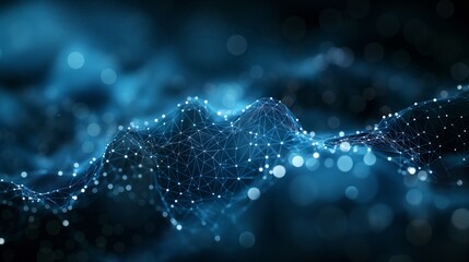 An illustration of a blue abstract plexus geometrical background