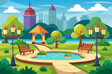 park cartoon vector illustration