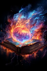 Fantasy book cover. Fire and magic.