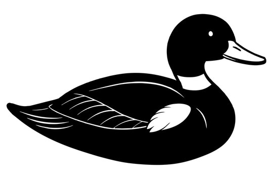 recommend clip art: ruddy duck line art silhouette illustration