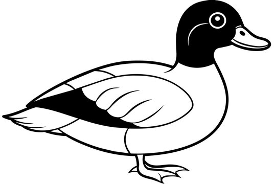 recommend clip art: wood duck line art silhouette illustration