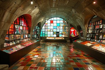 Obraz premium Digital Mall Wonderland: Subterranean Retail Artistry