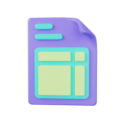 invoice 3d render icon