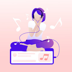 girl with headphones