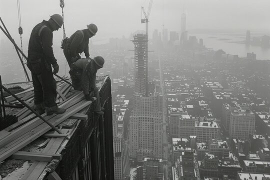 Lunch atop a skyscraper, New York City, 1932.