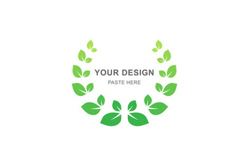 Leaf circle round element decorative logo design. vector foliage organic illustration for spring