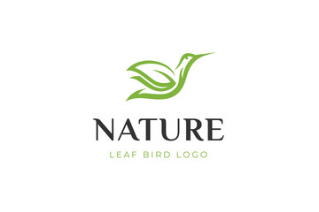 leaf bird logo design vector illustration. freedom wildlife nature logo icon design