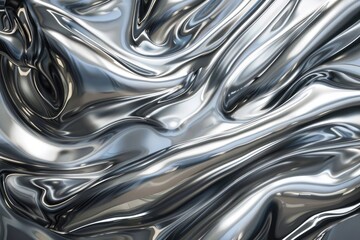 abstract background of metallic wavy fabric with some smooth folds in it