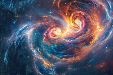 Abstract space background. Science fiction wallpaper. Beauty of deep space.