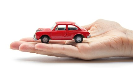 Car insurance  with car toys isolated white background