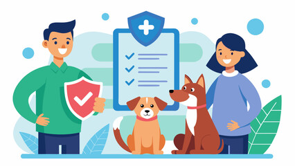 In partnership with local vets a pet insurance company offers discounts for pet owners who share their pets activity data for regular health checkins.. Vector illustration