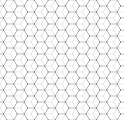 Hexagons seamless pattern with dots and two thickness of stroke.