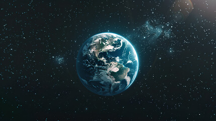 Beautiful view of earth in outer space