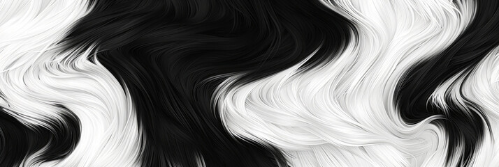 pattern of fluffy black and white fur, generative AI
