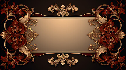 gold and red classic relief frame
