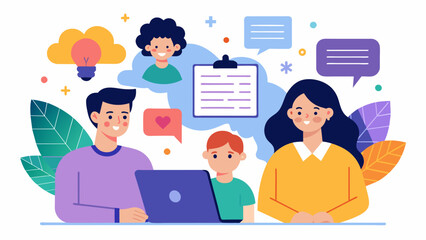 A blog features personal essays from parents of neurodivergent children offering a platform for sharing experiences and connecting with others in. Vector illustration