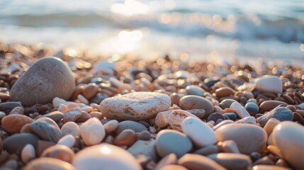 Close up photo of stones and minerals on the beach