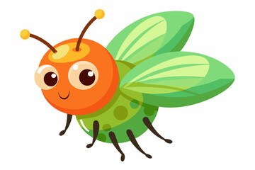 fruit fly cartoon vector illustration