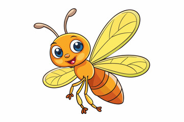firefly bee cartoon vector illustration