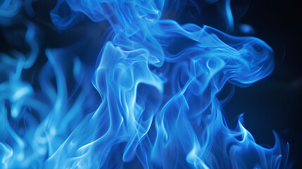 Blue flames on black background