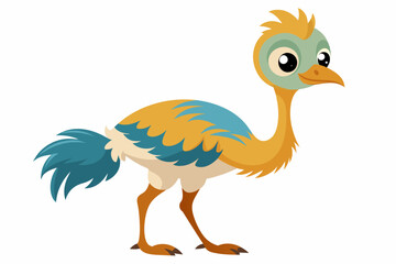 Emu bird cartoon vector illustration