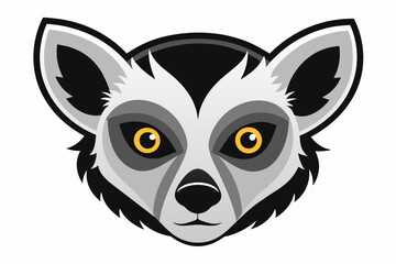 lemur head logo vector illustration