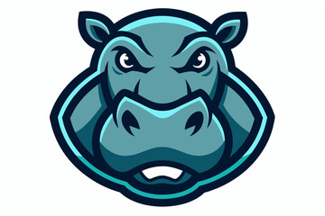 hippopotamus head logo vector illustration