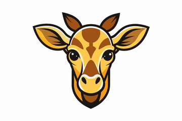 giraffe head logo vector illustration