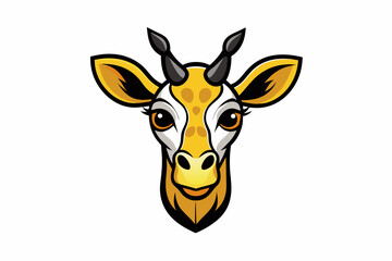 giraffe head logo vector illustration