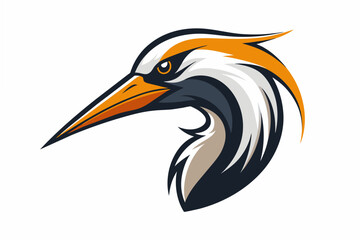 egret head logo vector illustration