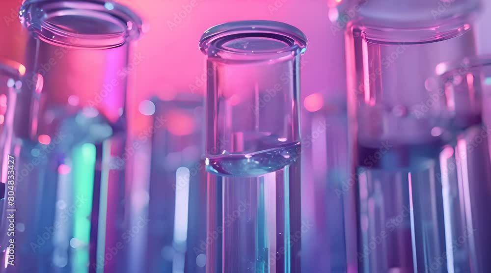 Poster 3d rendering of multiple test tubes with tubes with liquid inside.