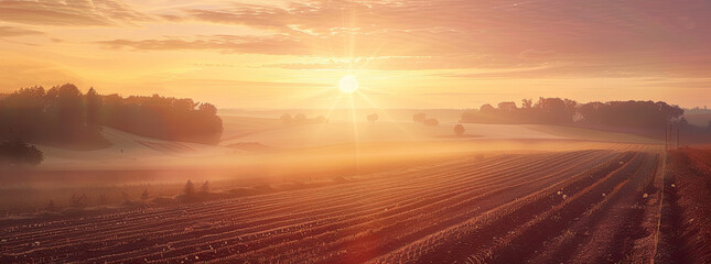 sunrise on a summer day beautiful agriculture enviroment