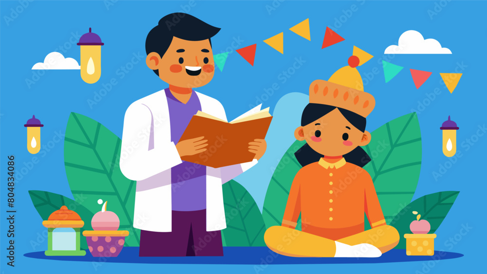 Poster a mentor and mentee attending a cultural event learning about and celebrating different traditions a