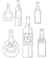 Simple and Funny Coctail Coloring Book Page for Kids and Adults
